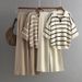 Women's Clothing contrast striped fashion suit new casual loose knitted wide leg pants two piece suit_mkmklike.com