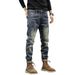 Men's Trendy Retro Ripped Jeans Slim Fit Stretch Casual Pants Cool American Style Long Trousers for Autumn/Winter_mkmklike.com