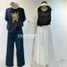 White Micro-elastic High-waisted Women's Jeans For Spring And Summer, Vintage Washed, High-end Blue Wide-leg Cropped_mkmklike.com