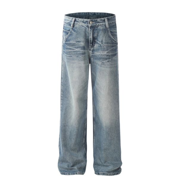 Men's Vintage Washed Jeans – Relaxed Straight Fit Denim Pants With Classic Five-Pocket Design (S-XXXL)_mkmklike.com