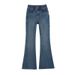 American Style Fleece-Lined High-Waisted Flared Jeans For Women, Autumn And Winter, Pear-Shaped Body, Slim Fit,_mkmklike.com