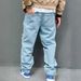 European And American Cross-border Trendy Men's Clothing, High Street Ripped Non-stretch Jeans, Slim-fit Rock Style,_mkmklike.com