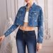 Women's Jacquard Bow Tie Denim Jacket - Sweet & Cool Short Cropped Casual Top With European Style Fashion Trends_mkmklike.com
