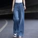 Blue Vintage High-waisted Wide-leg Jeans Women, New Spring And Autumn Style, Slimming Pants For Pear-shaped Body,_mkmklike.com