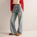 Women's Clothing New Street Fashion Non Elastic Washed Straight Wide Leg Women's Jeans_mkmklike.com