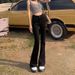 Black High-Waisted Slimming Flared Jeans For Women, Spring And Autumn 2024 New Stretch Petite Cropped Bootcut Pants_mkmklike.com