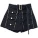 Personalized Pocket Zipper Design Army Green Denim Skirt Pants Women's Summer High Waist A Line Slim Two Piece Hip Skirt_mkmklike.com