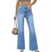 Women's High Waist Stretchy Flare Jeans – Slimming Retro Denim Pants With Comfort Fit_mkmklike.com