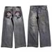 Men's Clothing Retro Distressed Washed Jeans Men's Brand Teenagers Wide-leg Workwear Heavy-duty Design Casual Pants_mkmklike.com
