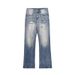 American High Street Vibe Washed Blue Ripped Jeans Men's Straight Leg Micro Flared Cleanfit Pants_mkmklike.com