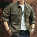 Men's American Style Denim Autumn Winter Brand Washed Turn-down Collar Jacket Trendy Cool French Workwear_mkmklike.com