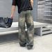 Vintage Washed Straight-Leg Jeans – Retro Unisex Denim With Distressed Detailing & Oversized Fit Drop-Crotch Freedom_mkmklike.com
