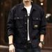 Pulse Pulse Vintage American Style Men's Tough Guy Workwear Coat Stylish Autumn Winter Loose Hunt Jacket Trendy Brand Denim_mkmklike.com