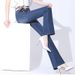 Spring 2025 New High-Waisted Micro-Flare Jeans For Women, Plus Size, Stretchy, Slimming, Straight-Leg Flare Wide-Leg_mkmklike.com