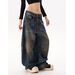 Men's Clothing Black Tie-Dye Wide-Leg Jeans – Vintage Washed & Distressed Denim (Unisex, Oversized, High-Waisted, No-Stretch, Streetwear Essential)_mkmklike.com
