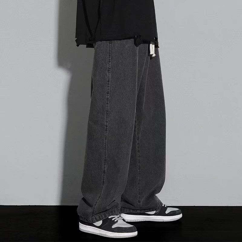 2025 Regular Wide-leg Jeans Men's Autumn And Winter New Straight-leg Pants Boys' Teen Trendy Brand Casual Long Pants_mkmklike.com
