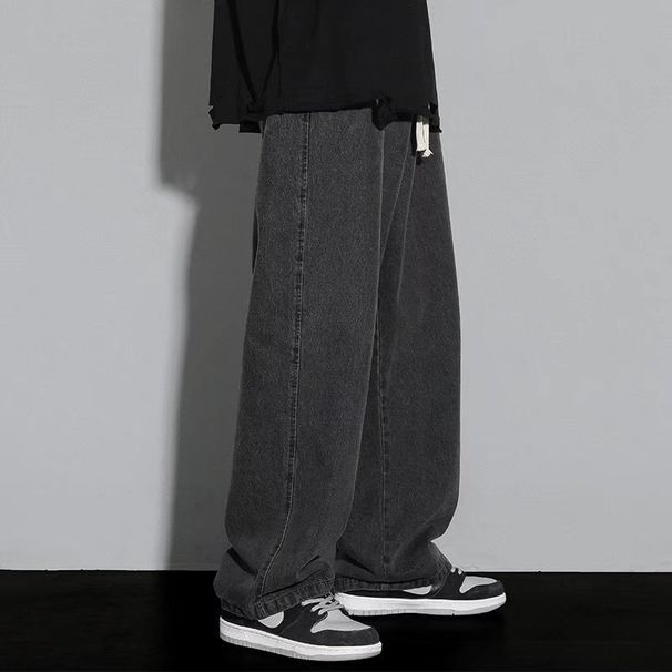 2025 Regular Wide-leg Jeans Men's Autumn And Winter New Straight-leg Pants Boys' Teen Trendy Brand Casual Long Pants_mkmklike.com