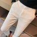 Men's Clothing Waffle Casual Trousers Men's Business Formal Suit Trousers Slim Fit Small Feet Free Ironing Elastic Waist Suit Trousers_mkmklike.com