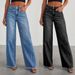 Women's Clothing Loose Wide Leg Side Seam Stitching Frayed Hem Jeans_mkmklike.com