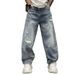 Men's High Street Tie Dye Jeans Trendy Retro Washed Distressed Loose Straight Leg Wide Leg Pants For Spring And Autumn_mkmklike.com