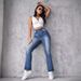 Women's Clothing Vintage Blue Distressed High-Waisted Patchwork Flare Jeans For Women – Trendy Summer Staple_mkmklike.com