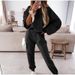 Women's Clothing popular autumn and winter women's sports and leisure hooded sweatshirt set two piece set_mkmklike.com