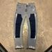 Men's Clothing Men's Denim Cargo Pants, European And American Fashion, Popular On Instagram Style, Stretch Patch Denim Layered Flared Pants 04_mkmklike.com