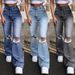 Women's Clothing Denim Wide Leg Trousers Ripped Jeans With Bootcut_mkmklike.com