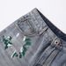 Men's Clothing Blue Ripped And Distressed Loose Straight Leg Men's Denim Shorts Trendy Versatile Stylish For Formal & Casual_mkmklike.com