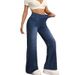 2026 Cross-Border European And American Elastic Waist Slim Fit Casual Jeans Straight-Leg Denim Pants For Women Magic_mkmklike.com