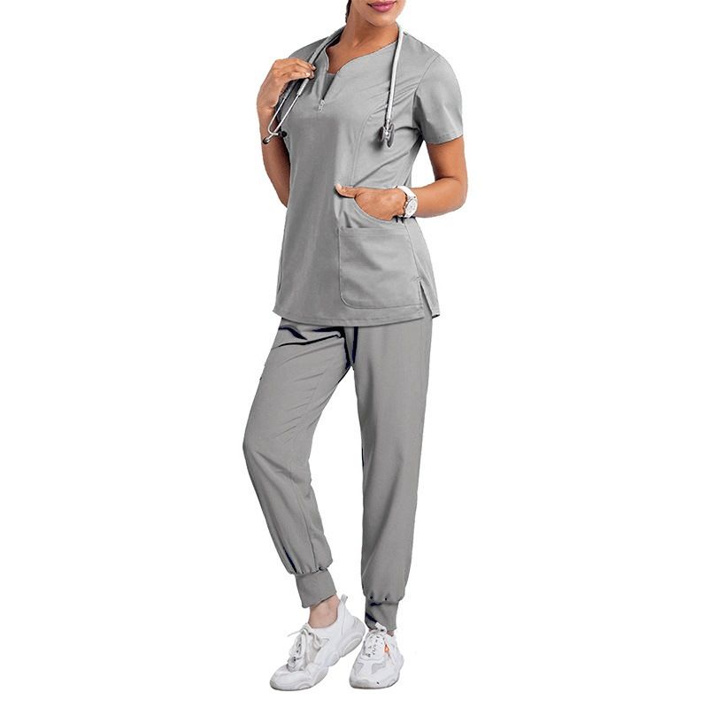 Women's ready-to-use oral dentist surgical gown split toiletry suit elastic quick-drying hospital nurse uniform_mkmklike.com