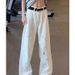White Ink-splashing Graffiti Jeans Men's Spring And Autumn New Trendy Brand American High Street Wide-leg Pants Straight-leg Micro-pull Pants_mkmklike.com