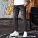 Men's Skinny Jeans Ripped Stretch Patch Denim Layered Pants European American Street Style New_mkmklike.com
