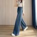 High-Waisted Wide Leg Jeans For Women Rhinestone Embellished Loose Fit Straight Leg Stylish Design Petite Fit New Spring_mkmklike.com