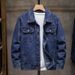 New Casual Youth Trendy Brand Versatile Spring Workwear, High-End Loose Denim Jacket, Men's_mkmklike.com