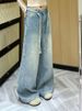 American-style Hot Girl Design Single-sided Rhinestone Denim Pants For Women, 2026 Spring Vintage Fashionable Shiny_mkmklike.com