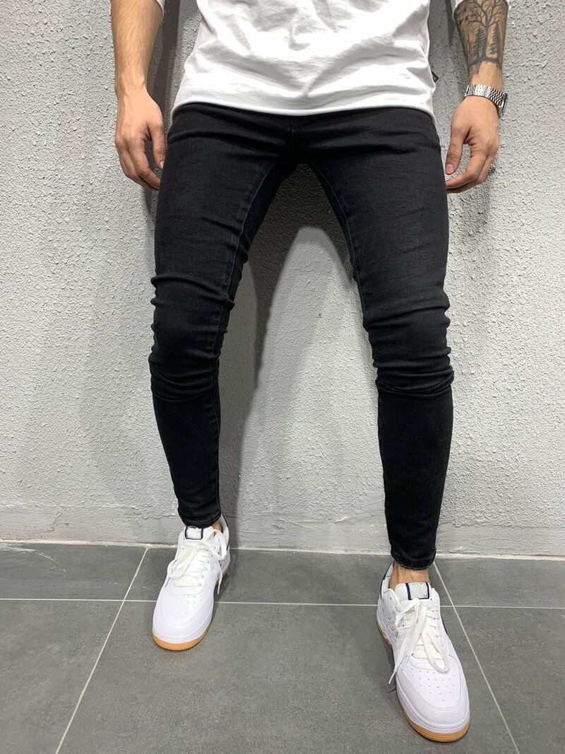 Men's Clothing High Quality Elastic Skinny Jeans Classic Four Colors Pants_mkmklike.com