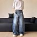 Men's Clothing Street Washed Cat Whisker Wide Leg Scimitar Jeans For Men And Women, Handsome And Slim, Couple T Shirt, Sickle Pants Trend_mkmklike.com