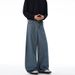 Men's Clean Fit Vertical Stripe Curved Blade Jeans Unisex Relaxed Trousers With Wide Leg Silhouette_mkmklike.com