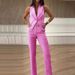 Women's new fashionable temperament simple vest suit long suit pants_mkmklike.com