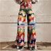 2025 Pocket Version Digital Print Five-Pointed Star Denim Wide-Leg 3D Women's Long Flared Pants_mkmklike.com