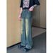Nordmann Vintage Jeans For Men High-End Loose Straight Casual Autumn Winter American High Street Trendy Cool Long Pants_mkmklike.com