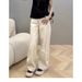 Plus-size Women's Slimming Banana Jeans, Narrow Wide-leg Pants, Versatile Loose-fitting Scythe-style Floor-length Pants_mkmklike.com