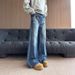 Vintage Washed Distressed Straight Jeans For Men & Women - Mid Waist Slim Fit Comfortable Denim Pants With Cat Whisker Details_mkmklike.com