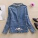 Chicco Chicco Small Suit Collar Denim Jacket For Women, Spring And Autumn New Embroidered Little C Style Short Slim Fit Retro_mkmklike.com