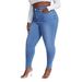 Women's Plus Size High Stretch Skinny Jeans, Comfortable Denim Pants With Tummy Control For Curvy Figures_mkmklike.com