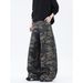 Camouflage Deconstructed Wide-Leg Cargo Jeans For Men & Women – Streetwear Oversized Straight Fit With Drop Cuff & Distressed Detailing_mkmklike.com