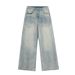 Punk Washed Denim Men's Trendy Reversible Pocket Design Starry Sky Rhinestone Personality Straight Pants_mkmklike.com