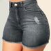 K Fashionable Stretch Slim Fit Ripped Tassel Denim Shorts For Women_mkmklike.com