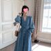 ELLE ELLE 2025 Denim For Women, Beautiful Spring Autumn New European Style, Slimming And Elegant French Style Long Dress_mkmklike.com